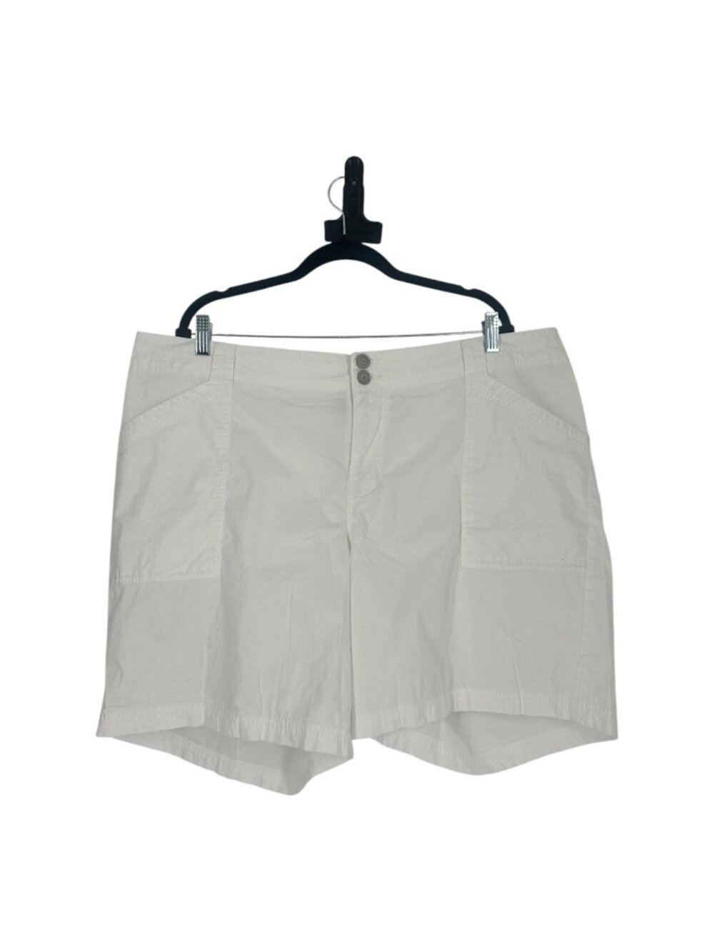 Lane Bryant White Cotton Blend Plus Size 22 Casual Stretch Patch Pocket Shorts